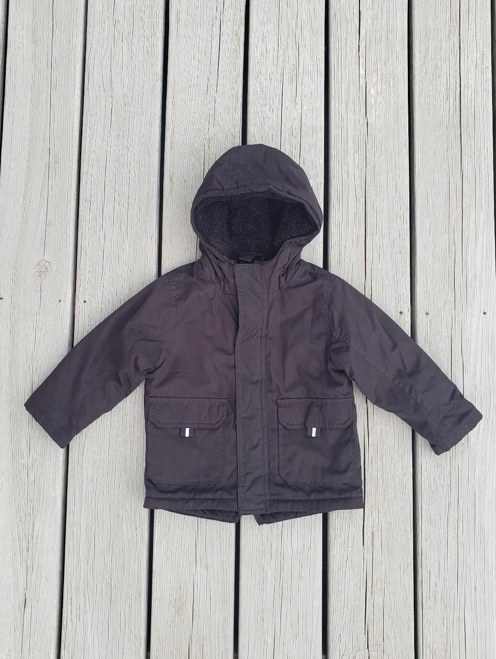 Wonder Nation Boys Black Hooded Coat Size 2T